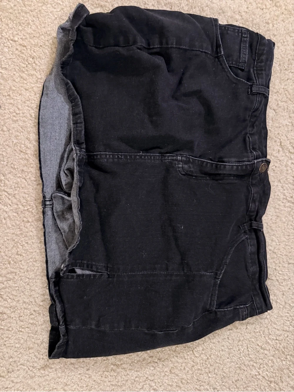 Black Denim Mini Skirt
